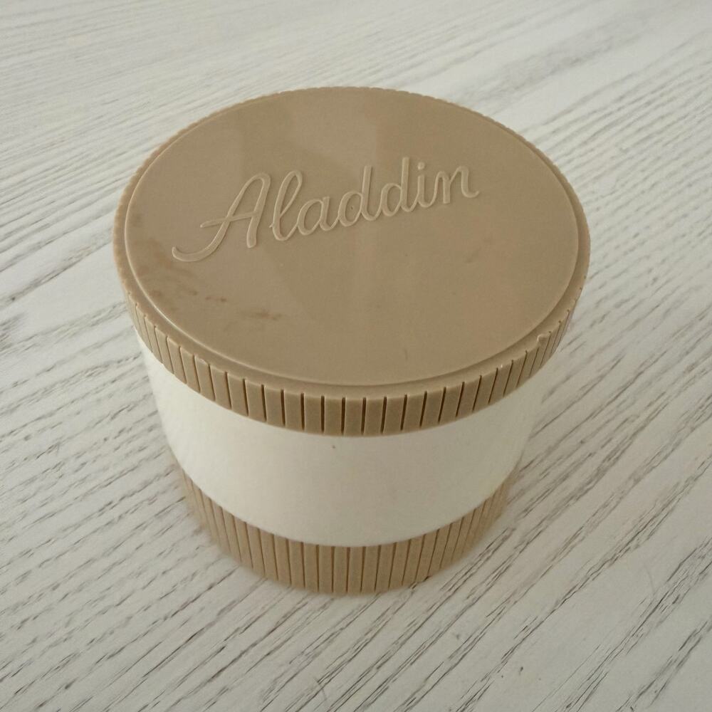 Vintage Aladdin Insulated Jar 3.25" Soup Cup For Lunch Box Beige Cream